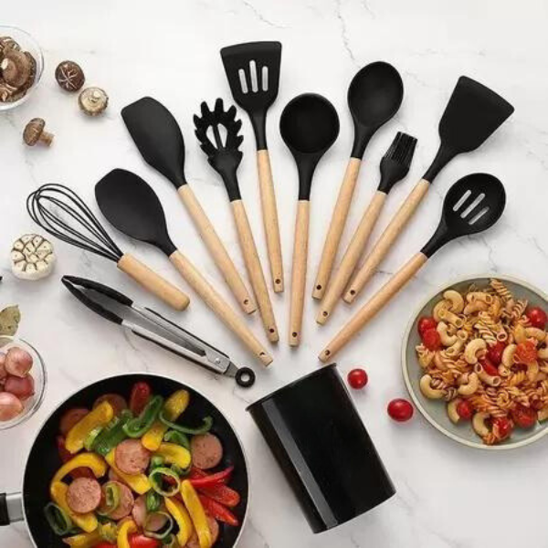 12-Piece Nonstick Silicone Kitchen Utensil Kit