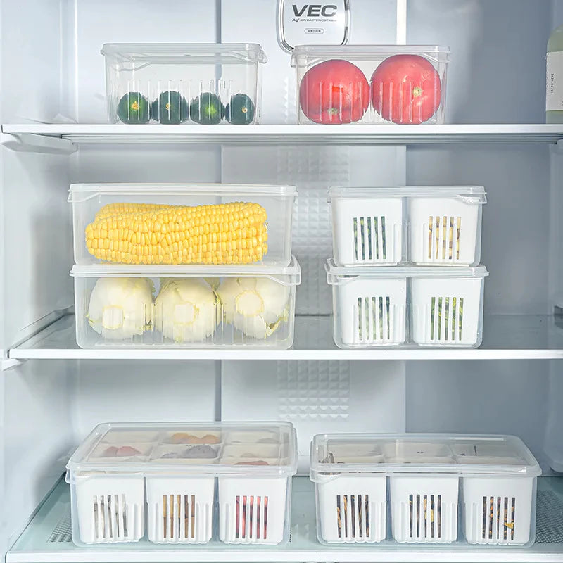 Caixa Organizadora Plástica com 6 Divisórias – Ideal para Geladeira