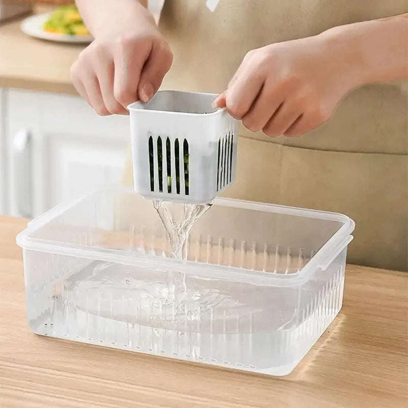 Caixa Organizadora Plástica com 6 Divisórias – Ideal para Geladeira