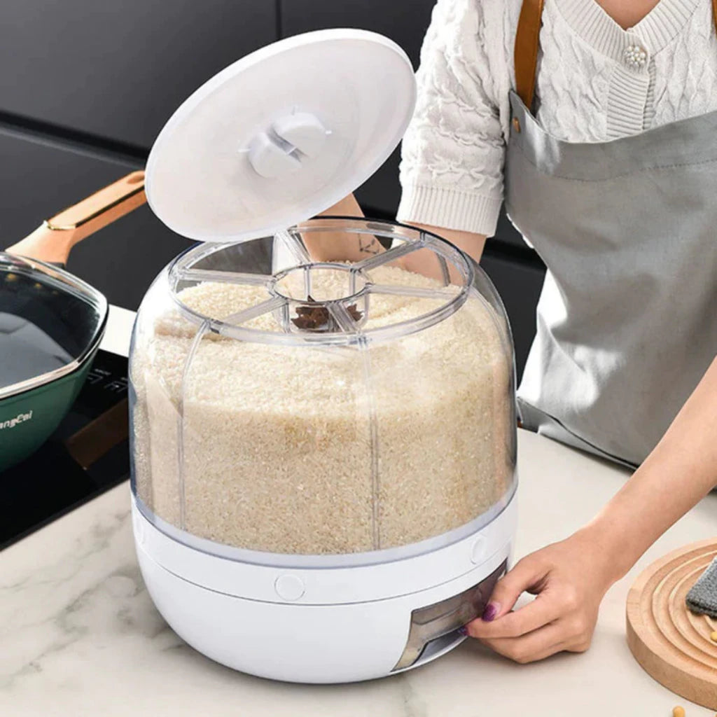 Dispenser Giratório para Grãos e Cereais Premium – 6 Divisões