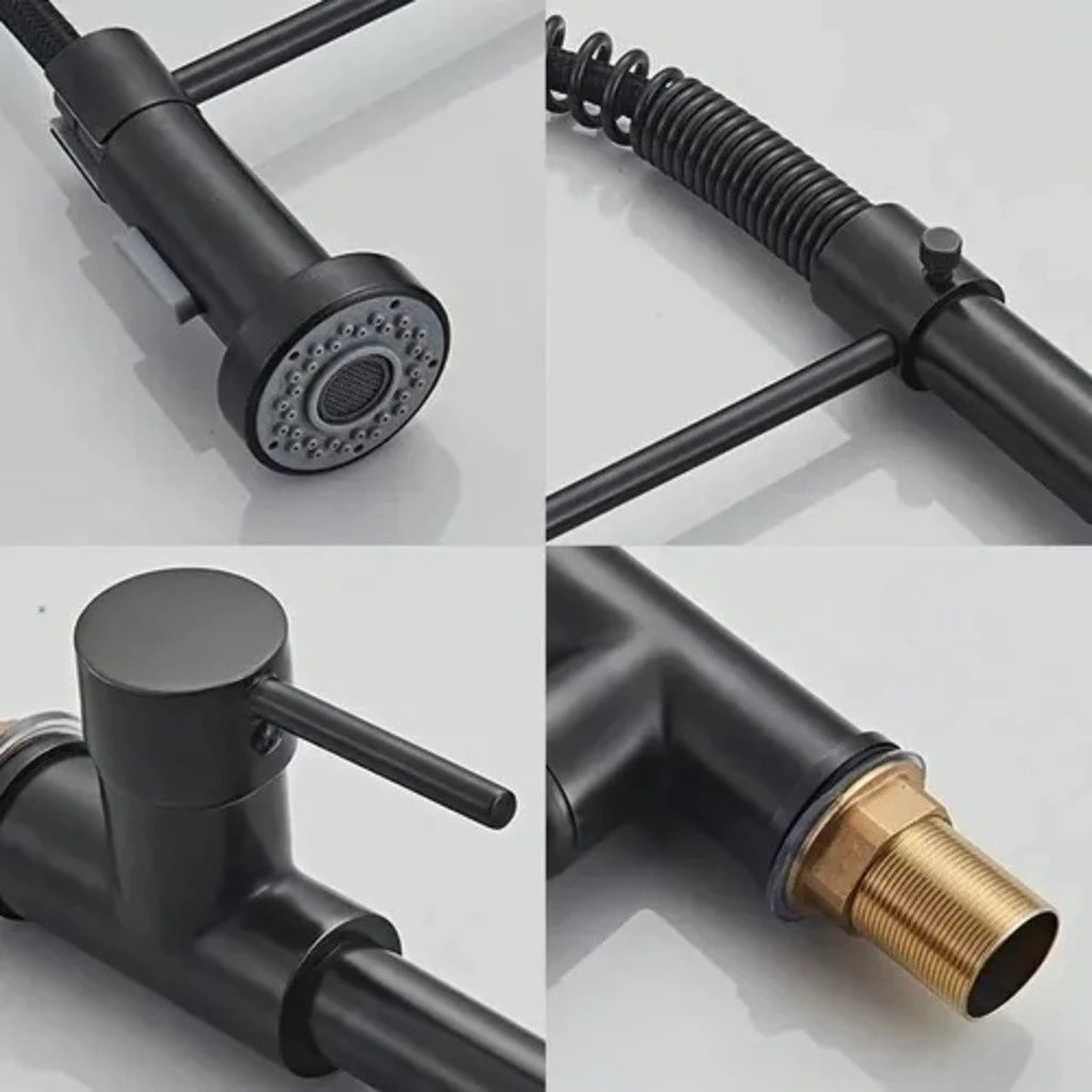 Luxury Gourmet Kitchen Faucet with Shower and 360° Swivel – Hot and Cold Single Lever