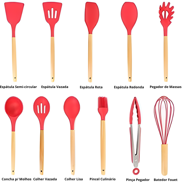 12-Piece Nonstick Silicone Kitchen Utensil Kit