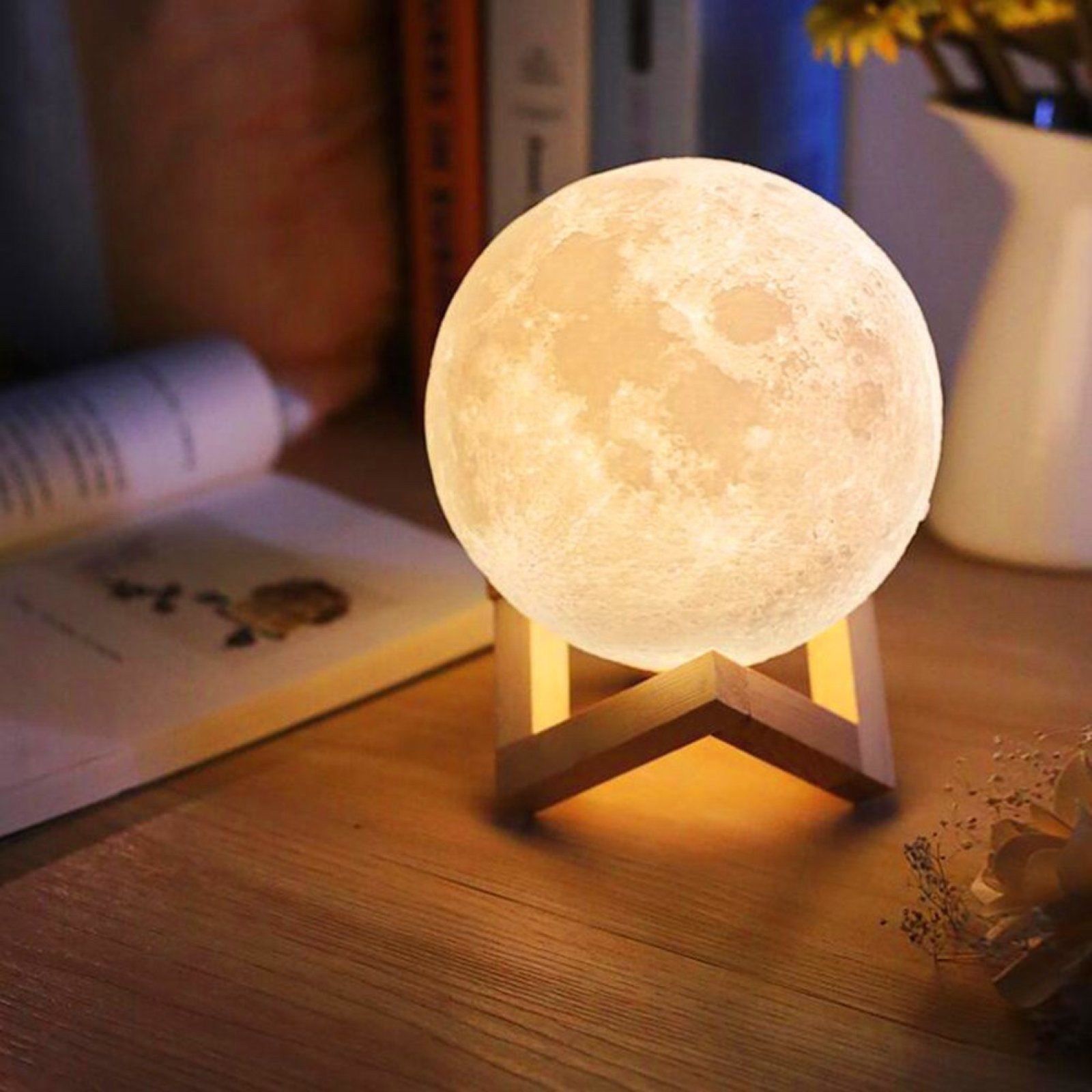 Moon Light™ - Decorative 3D Full Moon USB Lamp with Stand