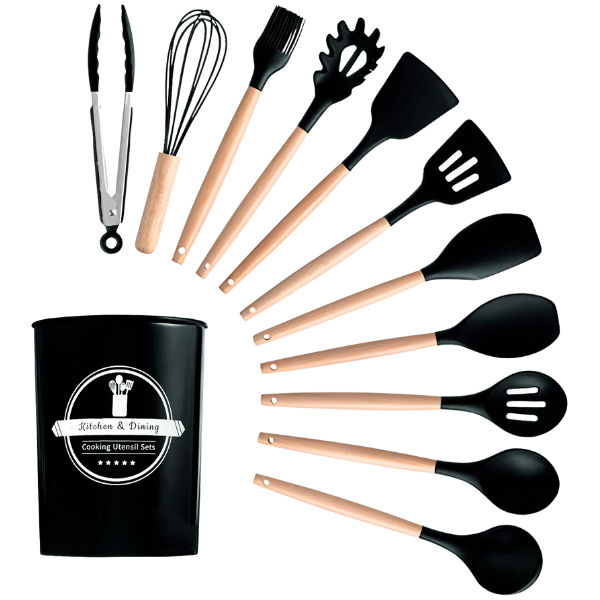 12-Piece Nonstick Silicone Kitchen Utensil Kit