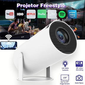 HY300 4K HD Android Portable Wi-Fi Projector – Smart Cinema