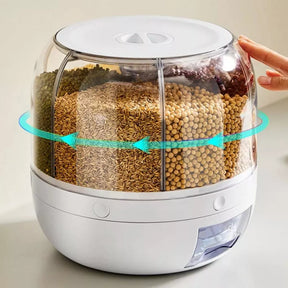 Dispenser Giratório para Grãos e Cereais Premium – 6 Divisões