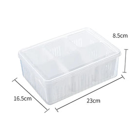 Caja organizadora de plástico con 6 compartimentos: ideal para refrigeradores