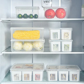 Caja organizadora de plástico con 6 compartimentos: ideal para refrigeradores
