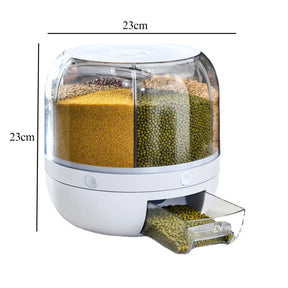 Dispenser Giratório para Grãos e Cereais Premium – 6 Divisões