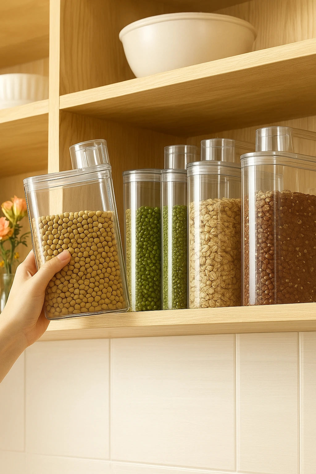 Airtight Container with Dispenser Spout and Premium Measuring Cup – 2 Liters