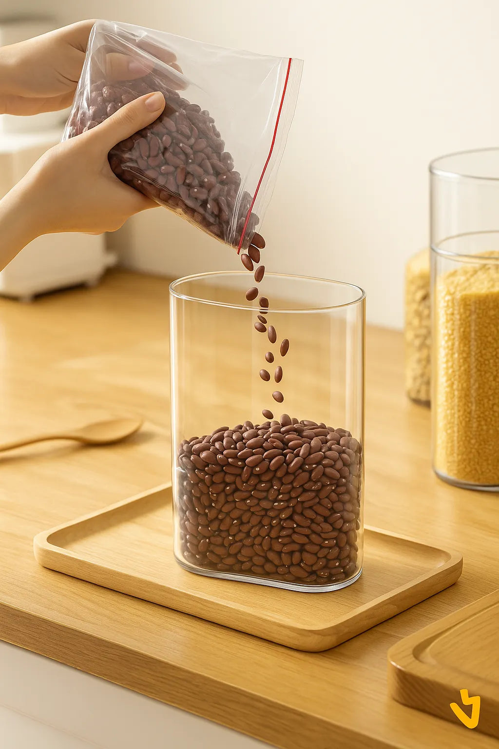 Airtight Container with Dispenser Spout and Premium Measuring Cup – 2 Liters