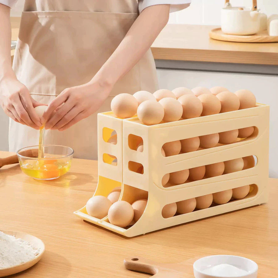 4-Tier Rolling Egg Holder – Organizer for up to 30 Eggs