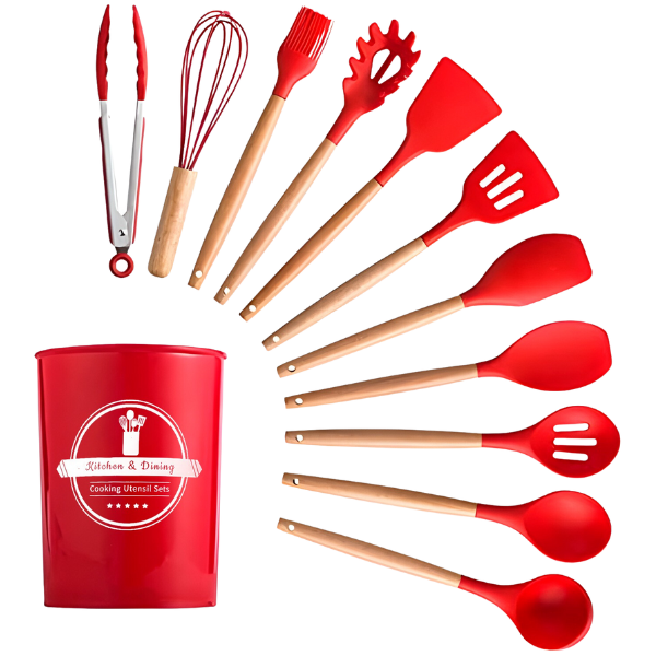 12-Piece Nonstick Silicone Kitchen Utensil Kit